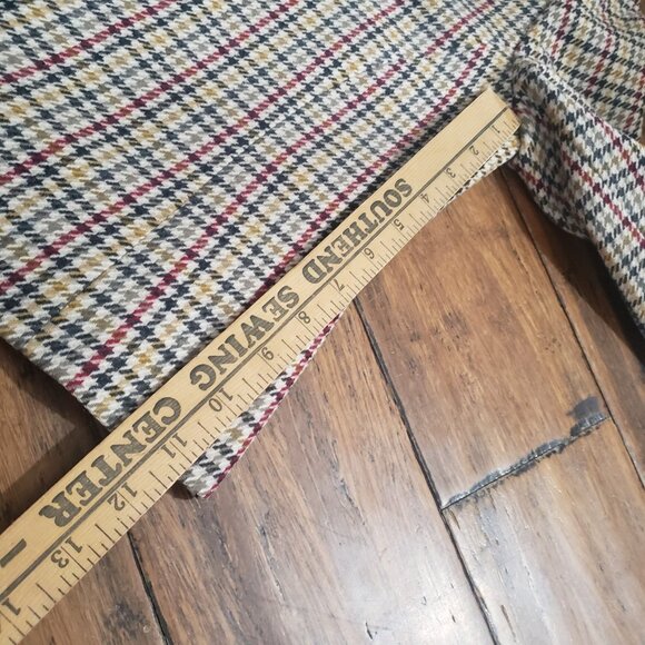 Pendleton Size 6 Petite Virgin Wool Lined Jacket Houndstooth Faux Leather Trim - Picture 8 of 10